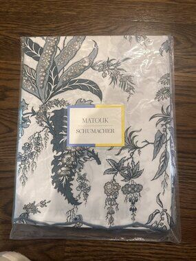 Matouk x Schumacher Apolline King Flat Sheet, Mediterranean